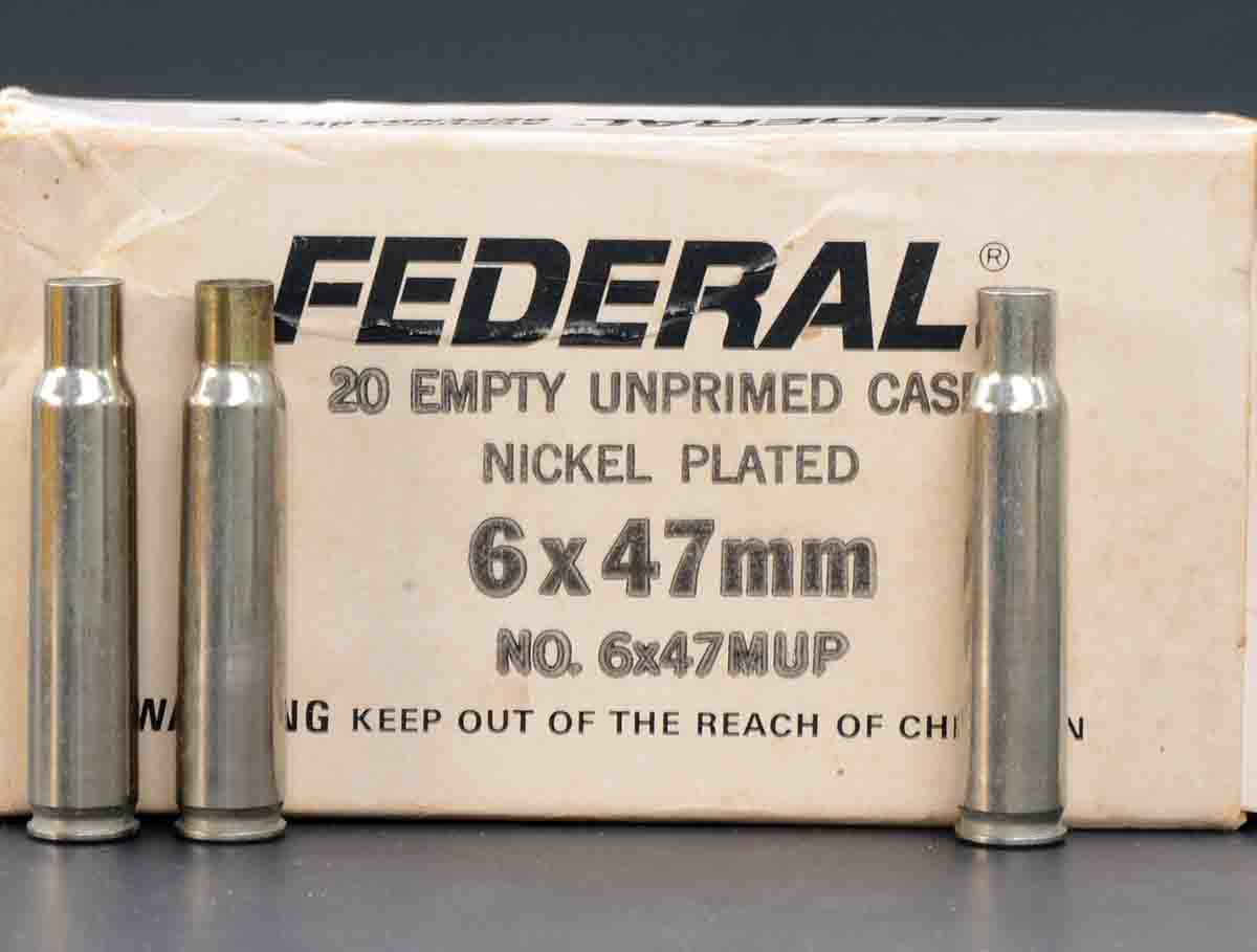 The great popularity of the 6x47mm among benchrest shooters prompted Federal to introduce nickel-plated cases in 1966.